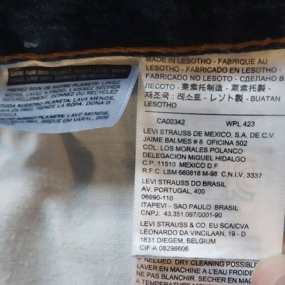 Levis Mens 505 Regular Fit Straight Leg Jeans Dark Blue Denim W34 L30 - Picture 6 of 9